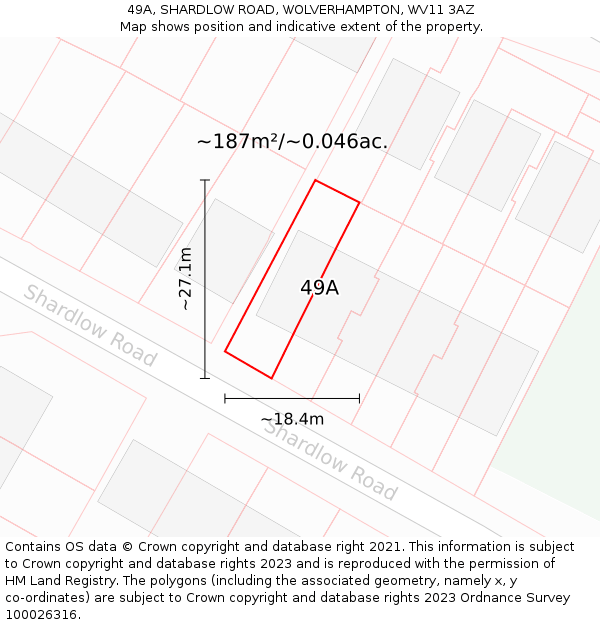 49A, SHARDLOW ROAD, WOLVERHAMPTON, WV11 3AZ: Plot and title map