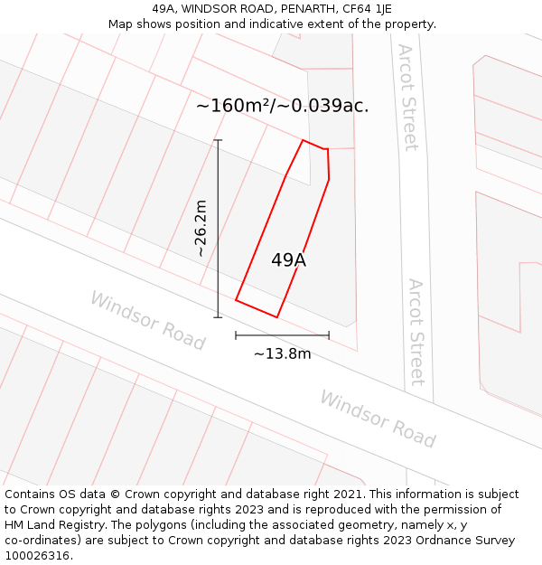49A, WINDSOR ROAD, PENARTH, CF64 1JE: Plot and title map