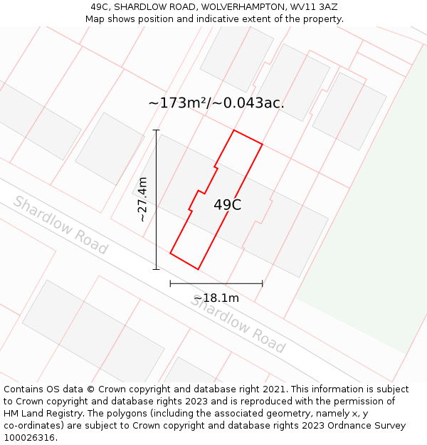 49C, SHARDLOW ROAD, WOLVERHAMPTON, WV11 3AZ: Plot and title map