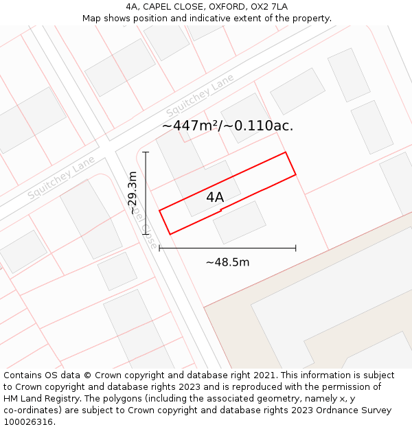 4A, CAPEL CLOSE, OXFORD, OX2 7LA: Plot and title map