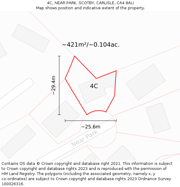 4C, NEAR PARK, SCOTBY, CARLISLE, CA4 8AU: Plot and title map