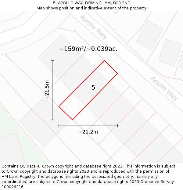 5, APOLLO WAY, BIRMINGHAM, B20 3ND: Plot and title map