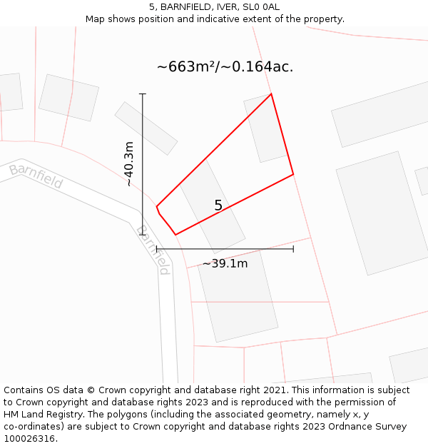 5, BARNFIELD, IVER, SL0 0AL: Plot and title map
