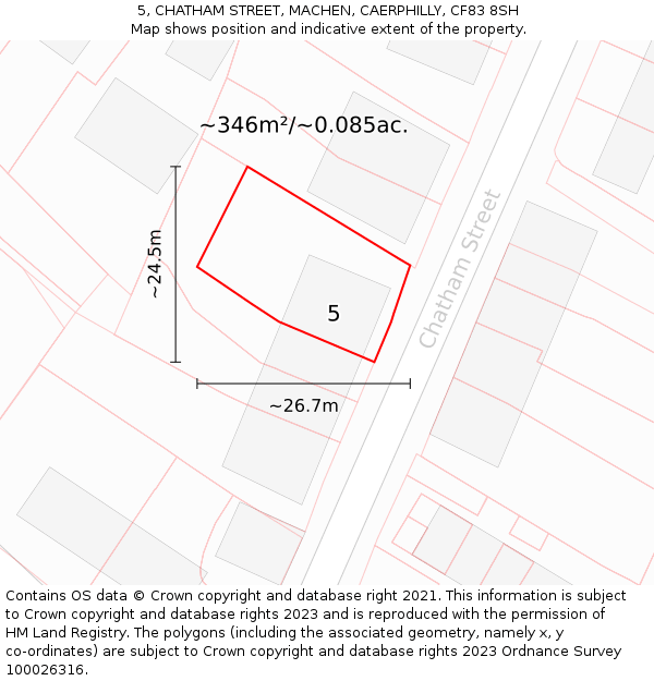 5, CHATHAM STREET, MACHEN, CAERPHILLY, CF83 8SH: Plot and title map