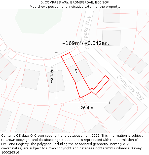 5, COMPASS WAY, BROMSGROVE, B60 3GP: Plot and title map