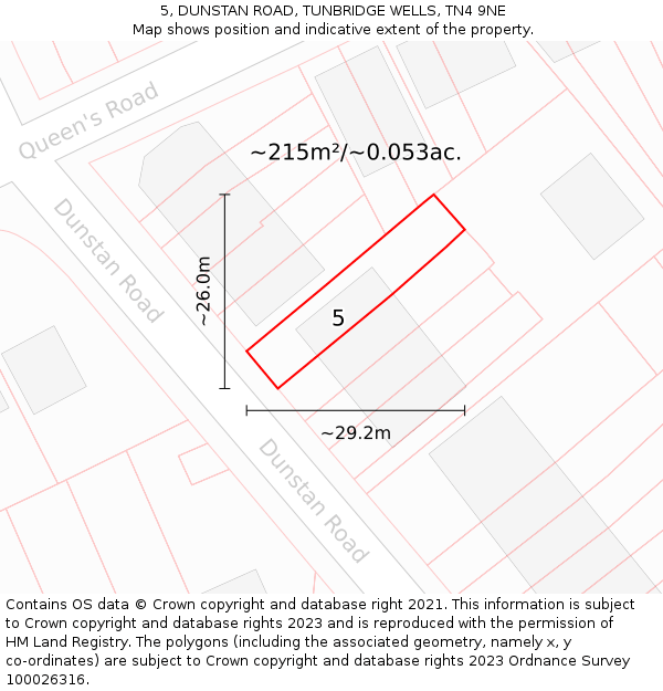 5, DUNSTAN ROAD, TUNBRIDGE WELLS, TN4 9NE: Plot and title map