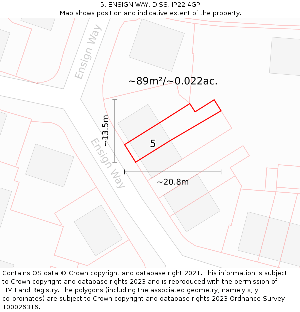 5, ENSIGN WAY, DISS, IP22 4GP: Plot and title map
