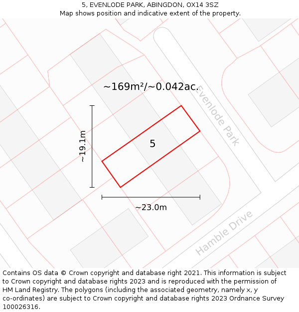 5, EVENLODE PARK, ABINGDON, OX14 3SZ: Plot and title map