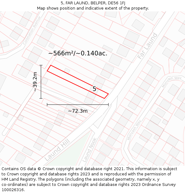 5, FAR LAUND, BELPER, DE56 1FJ: Plot and title map