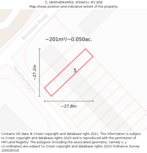 5, HEATHERHAYES, IPSWICH, IP2 9DE: Plot and title map