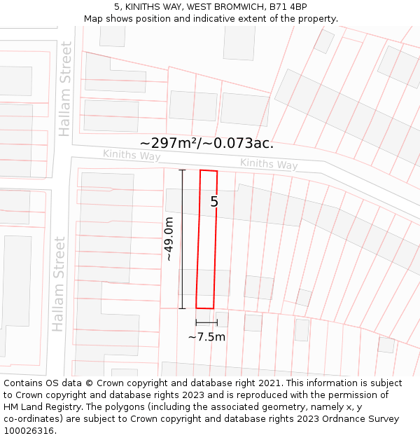 5, KINITHS WAY, WEST BROMWICH, B71 4BP: Plot and title map