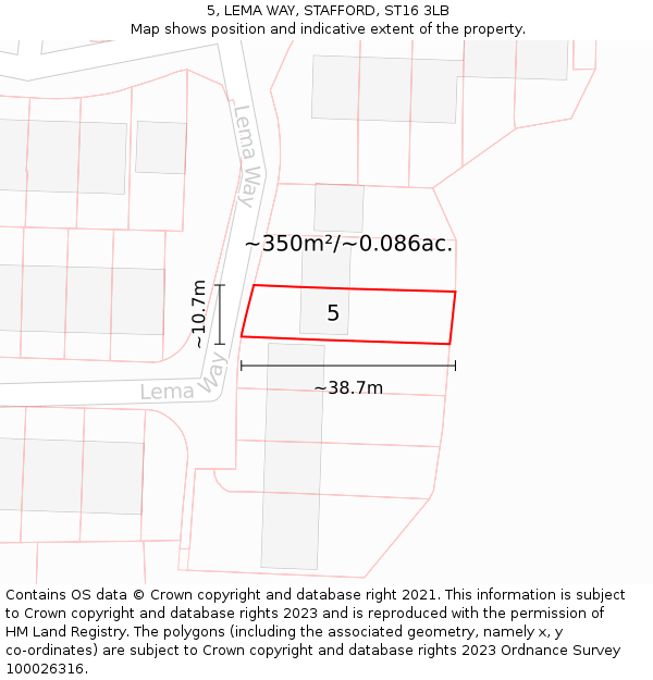 5, LEMA WAY, STAFFORD, ST16 3LB: Plot and title map