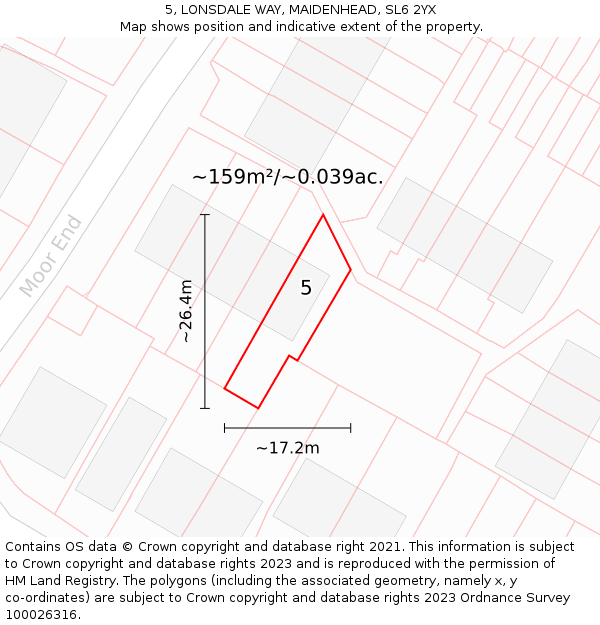 5, LONSDALE WAY, MAIDENHEAD, SL6 2YX: Plot and title map