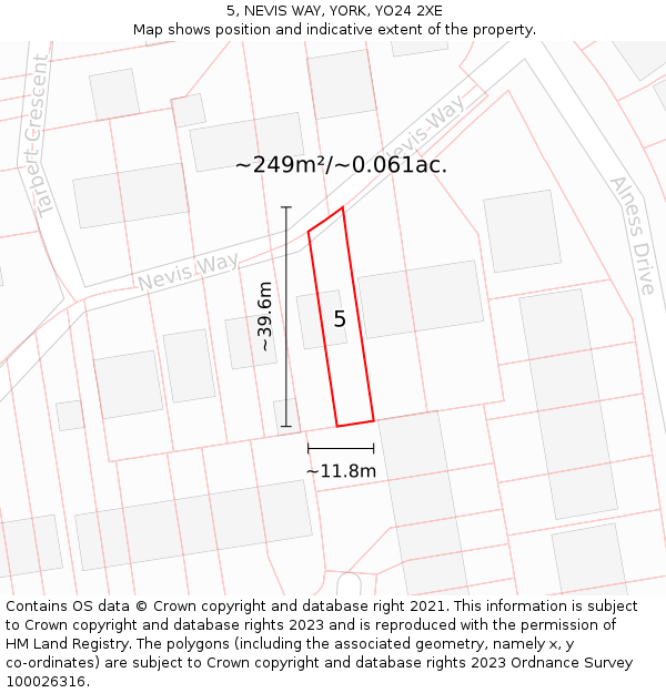 5, NEVIS WAY, YORK, YO24 2XE: Plot and title map