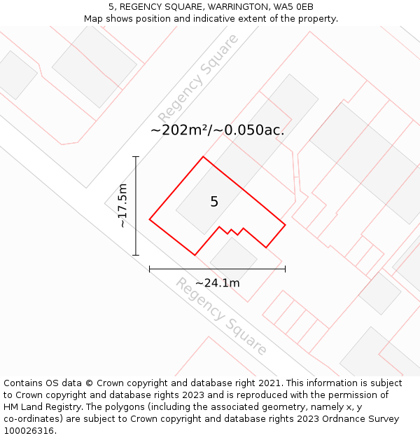 5, REGENCY SQUARE, WARRINGTON, WA5 0EB: Plot and title map