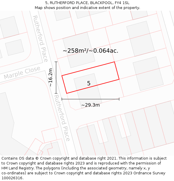 5, RUTHERFORD PLACE, BLACKPOOL, FY4 1SL: Plot and title map