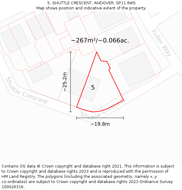 5, SHUTTLE CRESCENT, ANDOVER, SP11 6WS: Plot and title map