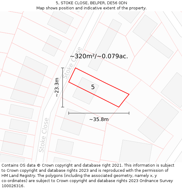 5, STOKE CLOSE, BELPER, DE56 0DN: Plot and title map