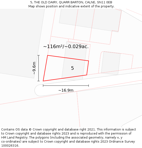 5, THE OLD DAIRY, QUARR BARTON, CALNE, SN11 0EB: Plot and title map