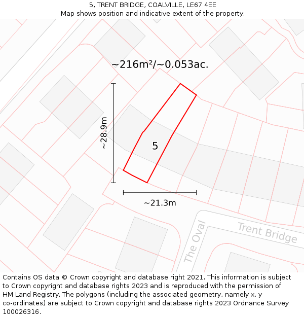 5, TRENT BRIDGE, COALVILLE, LE67 4EE: Plot and title map
