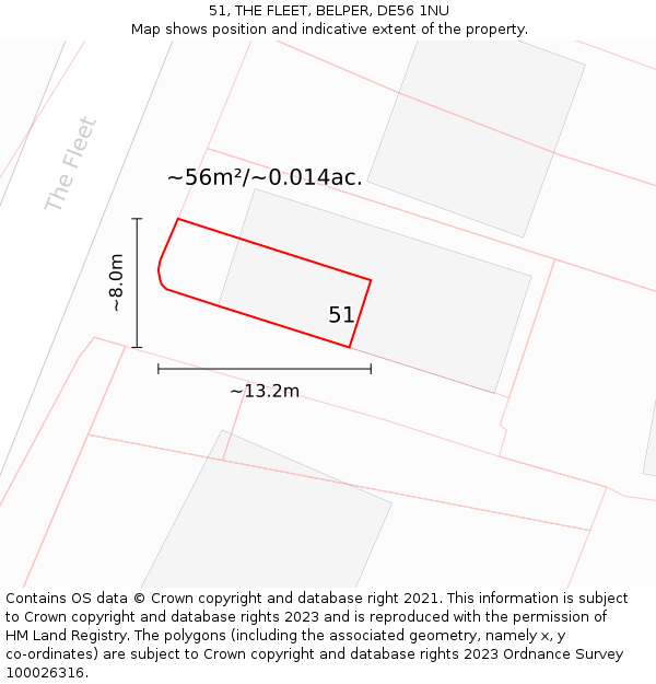 51, THE FLEET, BELPER, DE56 1NU: Plot and title map