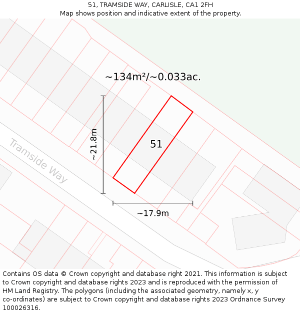 51, TRAMSIDE WAY, CARLISLE, CA1 2FH: Plot and title map