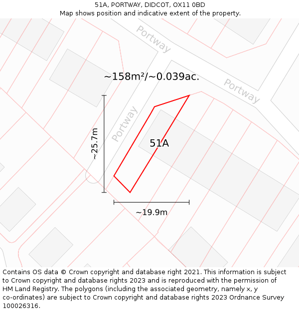 51A, PORTWAY, DIDCOT, OX11 0BD: Plot and title map