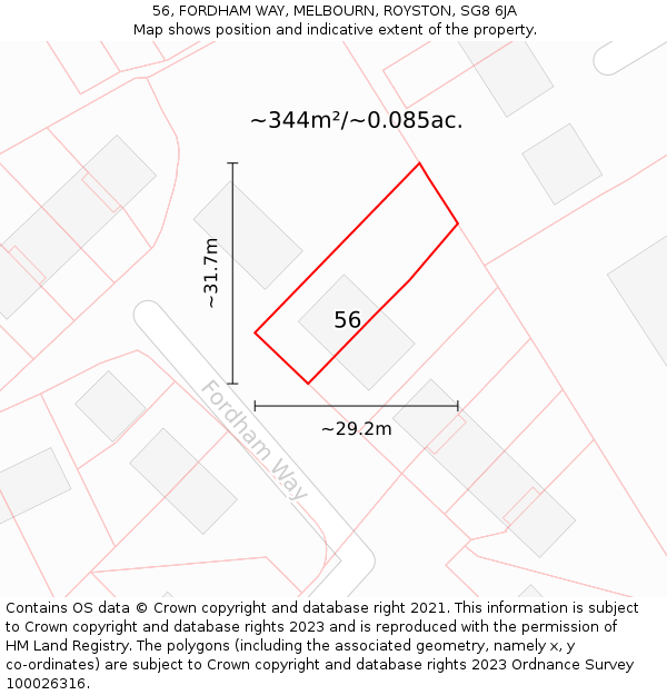 56, FORDHAM WAY, MELBOURN, ROYSTON, SG8 6JA: Plot and title map