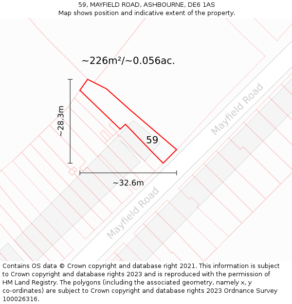 59, MAYFIELD ROAD, ASHBOURNE, DE6 1AS: Plot and title map