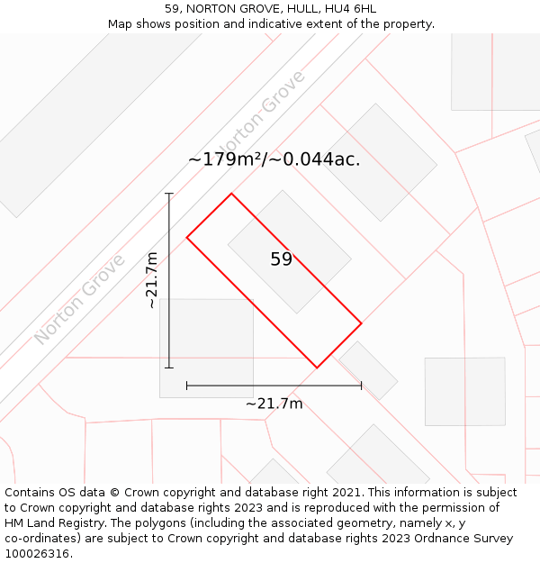 59, NORTON GROVE, HULL, HU4 6HL: Plot and title map