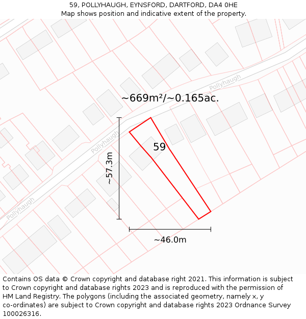 59, POLLYHAUGH, EYNSFORD, DARTFORD, DA4 0HE: Plot and title map