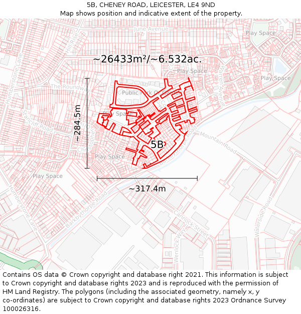 5B, CHENEY ROAD, LEICESTER, LE4 9ND: Plot and title map