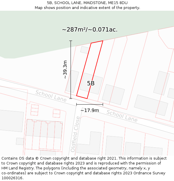 5B, SCHOOL LANE, MAIDSTONE, ME15 8DU: Plot and title map