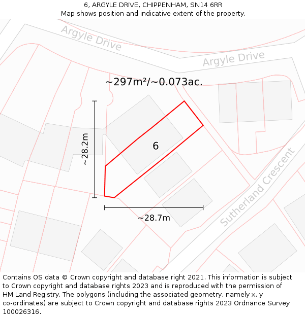 6, ARGYLE DRIVE, CHIPPENHAM, SN14 6RR: Plot and title map