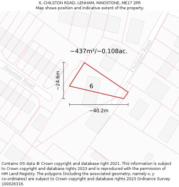 6, CHILSTON ROAD, LENHAM, MAIDSTONE, ME17 2PR: Plot and title map