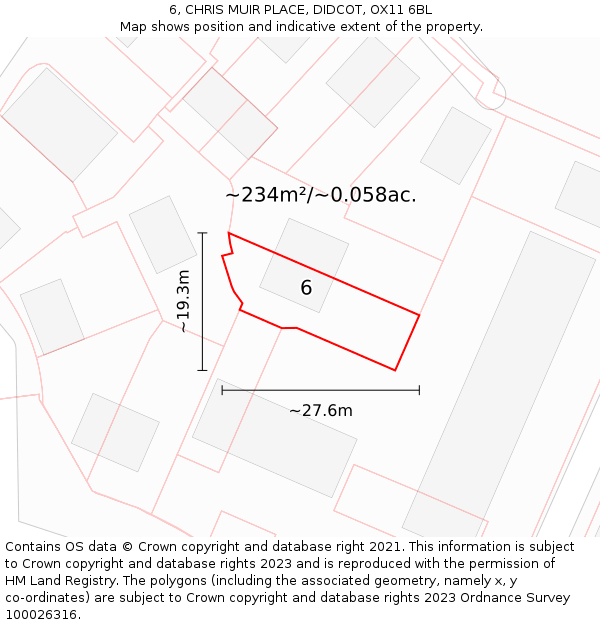 6, CHRIS MUIR PLACE, DIDCOT, OX11 6BL: Plot and title map