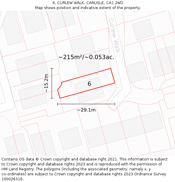 6, CURLEW WALK, CARLISLE, CA1 2WD: Plot and title map