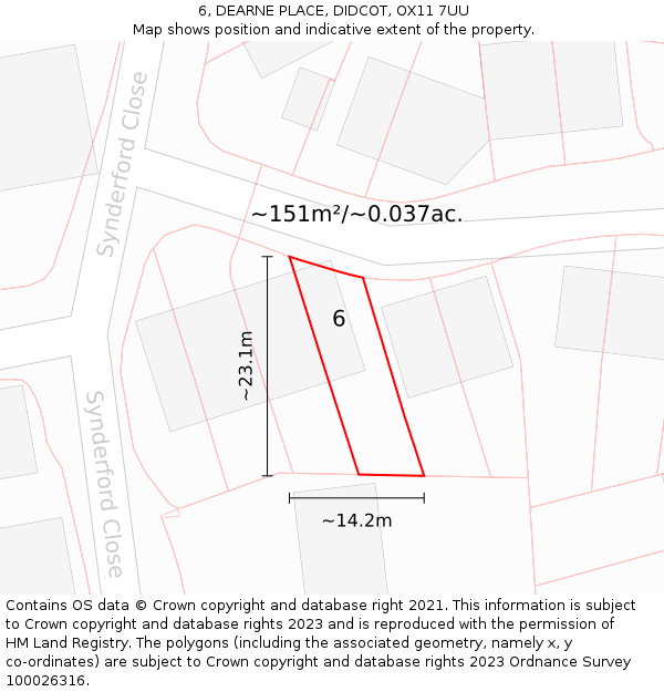 6, DEARNE PLACE, DIDCOT, OX11 7UU: Plot and title map