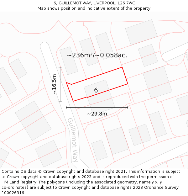 6, GUILLEMOT WAY, LIVERPOOL, L26 7WG: Plot and title map