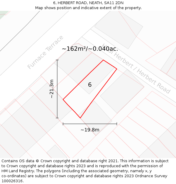 6, HERBERT ROAD, NEATH, SA11 2DN: Plot and title map