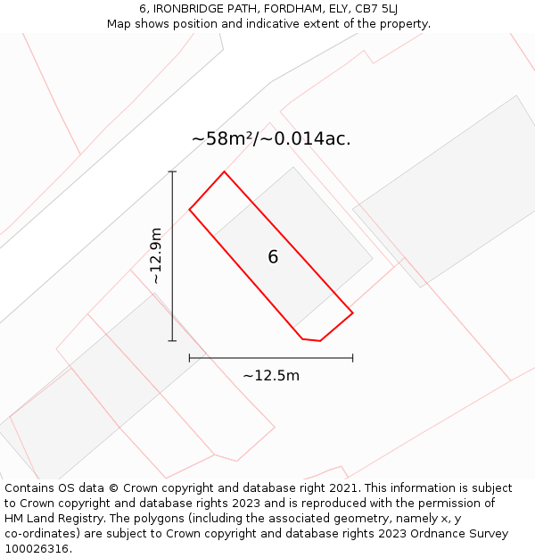 6, IRONBRIDGE PATH, FORDHAM, ELY, CB7 5LJ: Plot and title map