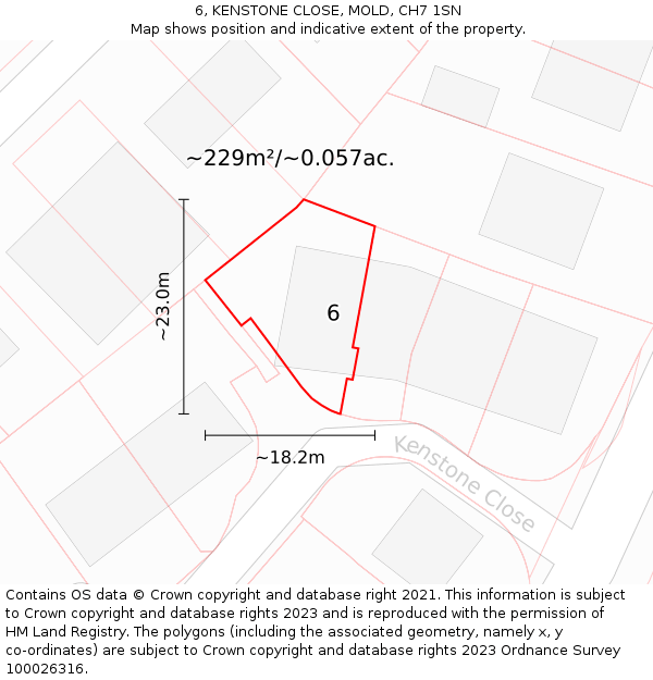 6, KENSTONE CLOSE, MOLD, CH7 1SN: Plot and title map