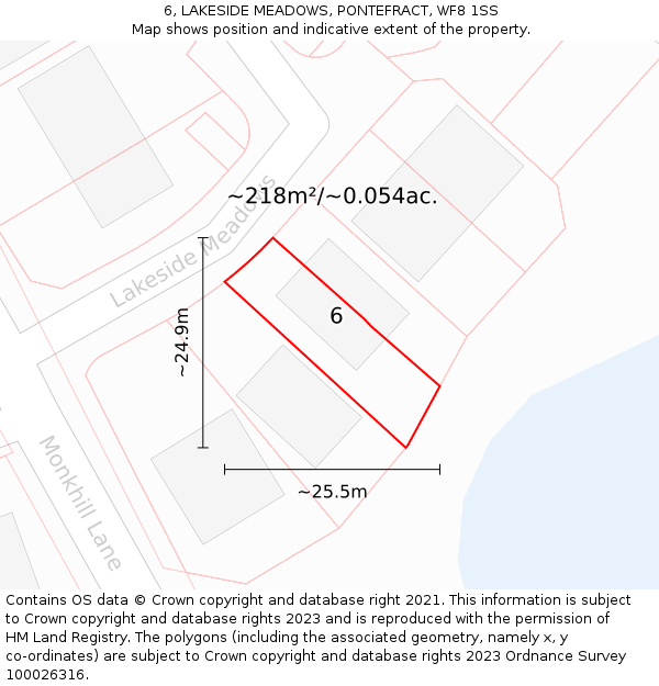 6, LAKESIDE MEADOWS, PONTEFRACT, WF8 1SS: Plot and title map