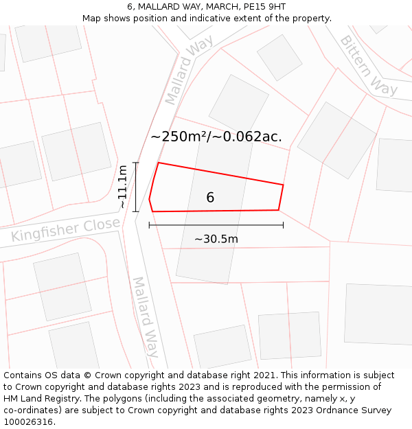6, MALLARD WAY, MARCH, PE15 9HT: Plot and title map