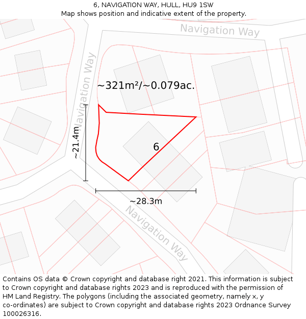 6, NAVIGATION WAY, HULL, HU9 1SW: Plot and title map