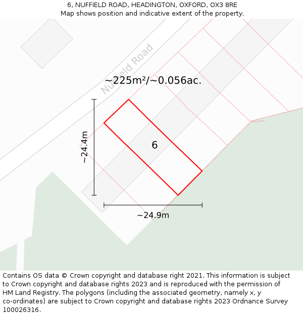 6, NUFFIELD ROAD, HEADINGTON, OXFORD, OX3 8RE: Plot and title map