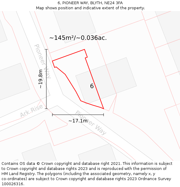 6, PIONEER WAY, BLYTH, NE24 3FA: Plot and title map