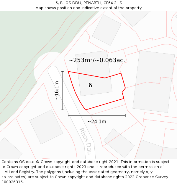 6, RHOS DDU, PENARTH, CF64 3HS: Plot and title map