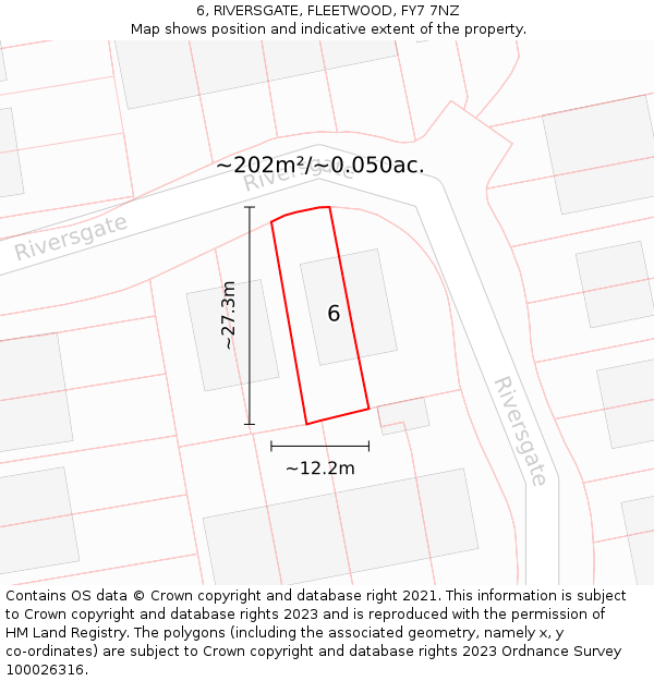 6, RIVERSGATE, FLEETWOOD, FY7 7NZ: Plot and title map