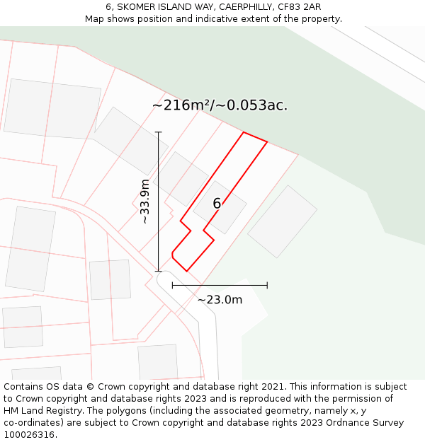 6, SKOMER ISLAND WAY, CAERPHILLY, CF83 2AR: Plot and title map